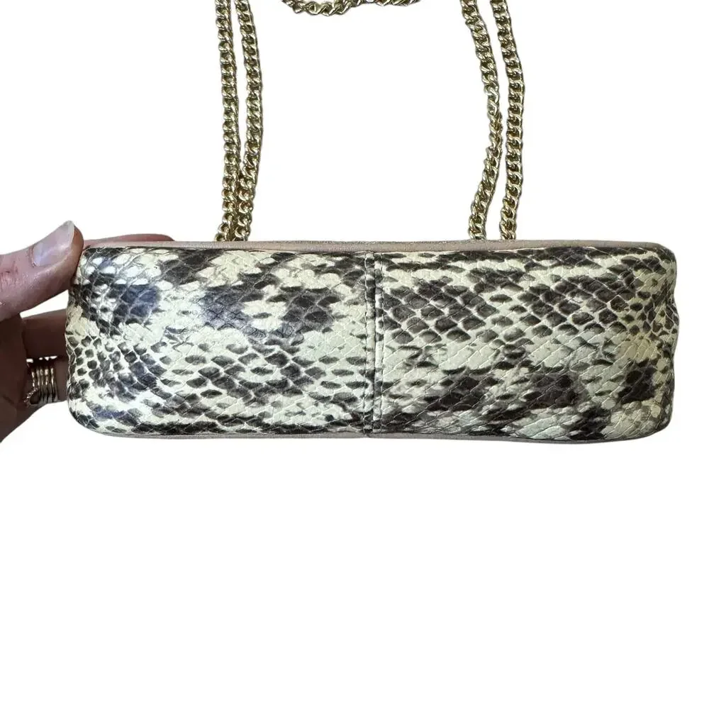 COACH Mini Cassidy Crossbody Shoulder Satchel Snake Embossed Leather Signature